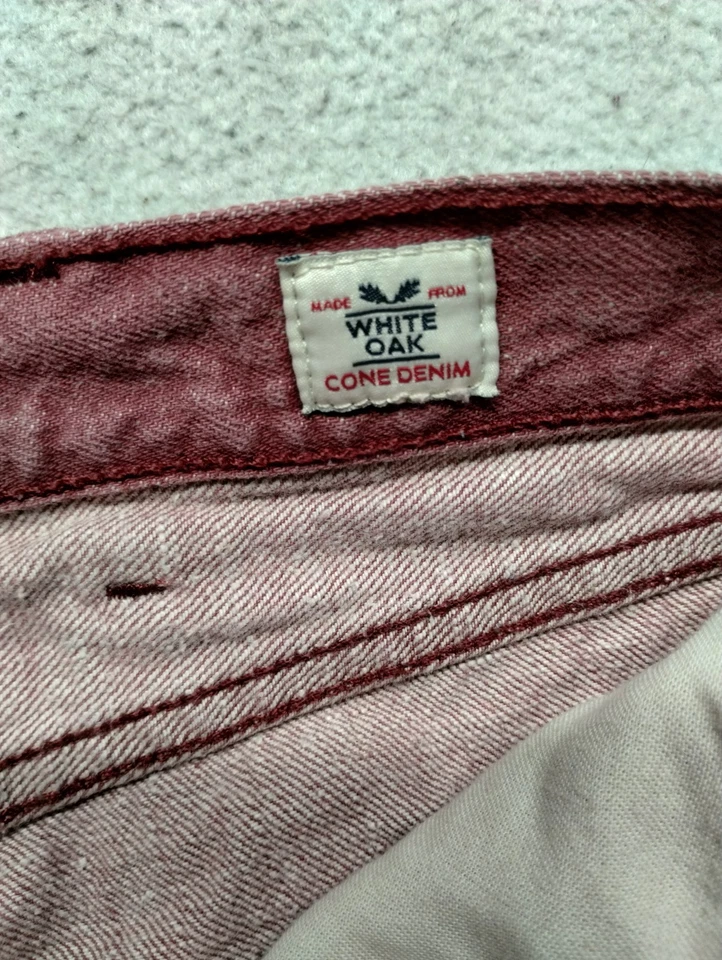 Jeans de mezclilla Levis 501 blanco con cono de roble 42x32 (REAL 40X30) rojo denim rojo lengüeta para hombre Foto 2 de 4