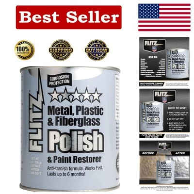 Flitz Metal Polish Paste - 2lb Can for Chrome, Stainless Steel, Aluminum Care