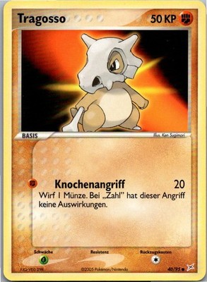 Pokémon Tragosso 40/95 EX Team Magma vs Team Aqua 2005 Deutsch