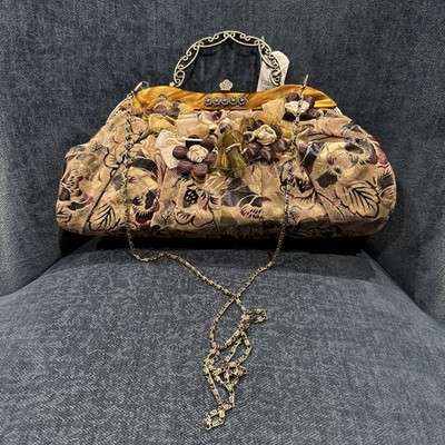 Max Mayer Vintage Floral Brocade Kisslock Evening Purse Handbag NWT 12 