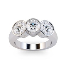 1.50 Ct Round Cut Genuine Moissanite Anniversary Bridal Ring 950 Platinum Size 9