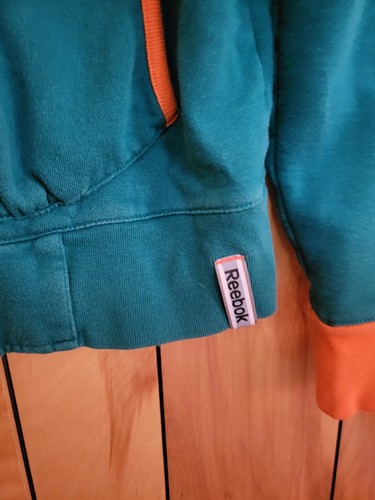 MIAMI DOLPHINS Women's Hoodie MEDIUM/LARGE Reebok Full Zip Up Teal Orange NFL B3 - Picture 3 of 8