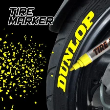 Yellow Rubber Tire Marker Permanent Paint Pen Oil Base Waterproof Motorcycle Car