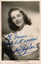 Elizabeth Taylor -- Signed Vintage Photo Postcard Copy