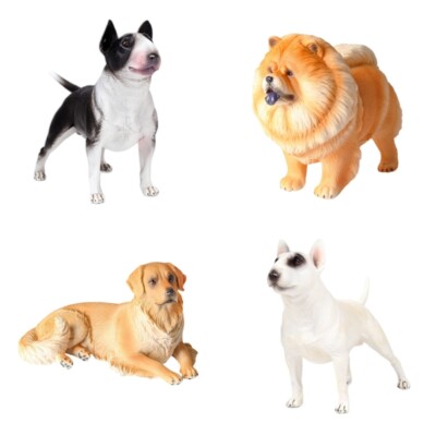 Puppy Statue Desk Ornaments Display Widgets Chow Chow Figurine for Home