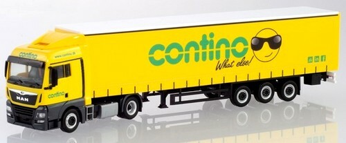 MAN TGX XLX E6c semi-remorque tautliner Contino Herpa Echelle 1/87 Ho modèle réduit