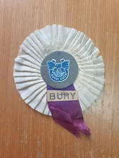 *1960/70's: Bury White and mauve Rosette~Scarce item~Free Postage*