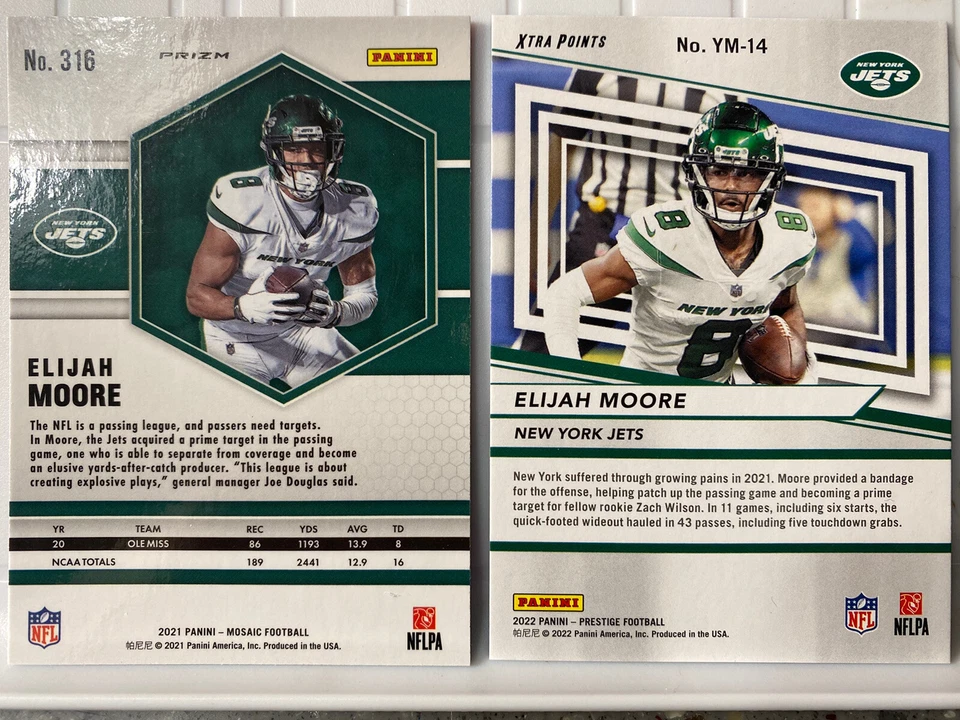 2022 Prestige Youth Movement Elijah Moore Pink Holo /50 + Mosaic Pink Prizm RC 2 - Image 2 of 4