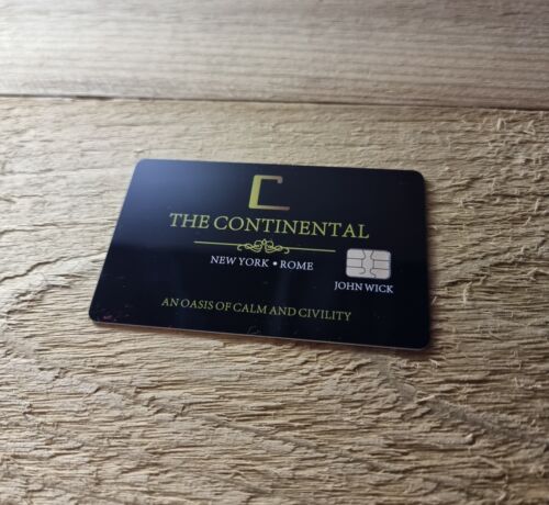 John Wick Hotel Continental Key Card Membership Prop Replica UK Stock - Zdjęcie 1 z 4
