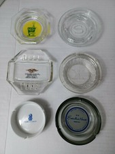 Hotel Glass Ashtrays-Hilton-Sheraton-Ritz -Ex House-Holiday Inn-Golden Eagle VTG