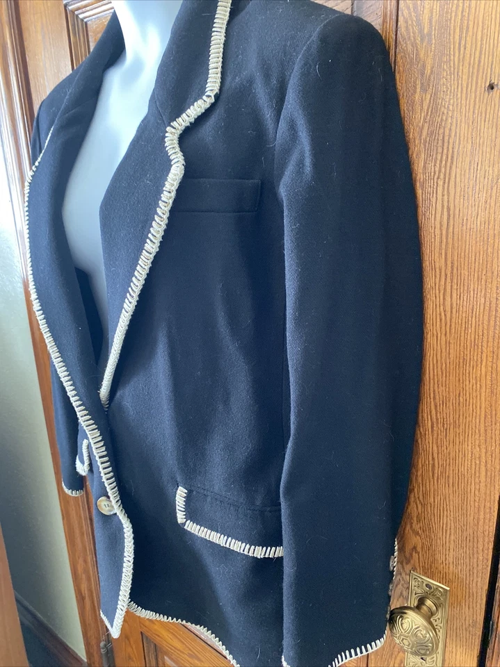 Vintage años 90! NUEVO BLAZER Chaqueta Western Frontier 100% Lana Bordada Para Mujer L Foto 4 de 4