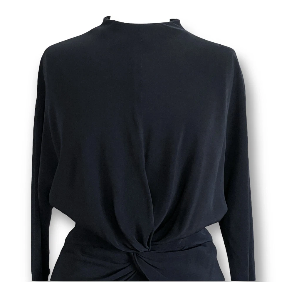 Vestido de mujer Jackie Rogers vintage años 80 hace 40 talla 12 negro crepé LBD cóctel Foto 4 de 4