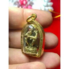 Phra LP Koon Gold Micron Case Wat Banrai Temple Talisman Thai Buddha Amulet
