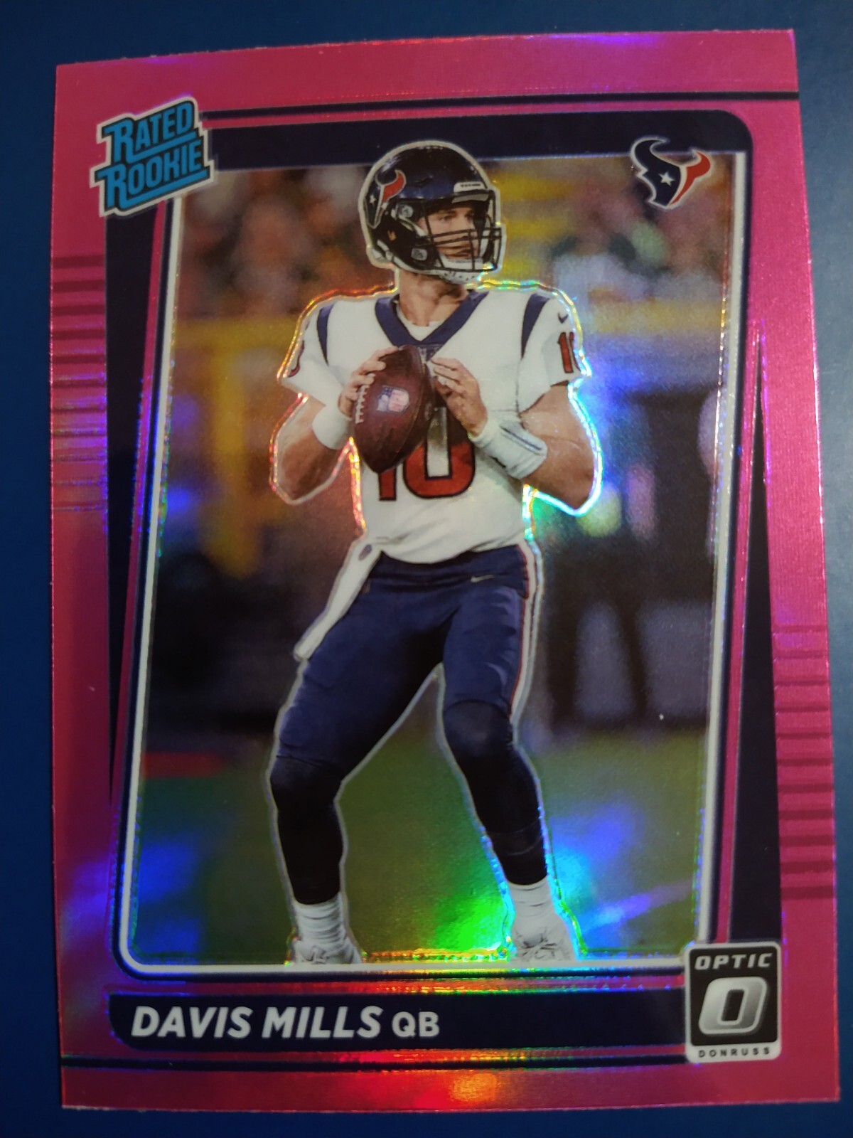 2021 Panini Donruss Optic Rated Rookie Pink Prizm Davis Mills #222 Rookie RC