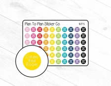 1617-5~~Clean Bedroom Dots Planner Stickers.
