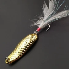 10PCS Metal Spoon Fishing Lures Scale Pattern Stream Freshwater Bass Pike Trout