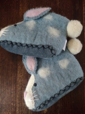 Sew Heart Felt Slippers Rory Rabbit Handmade Size 1-2 years