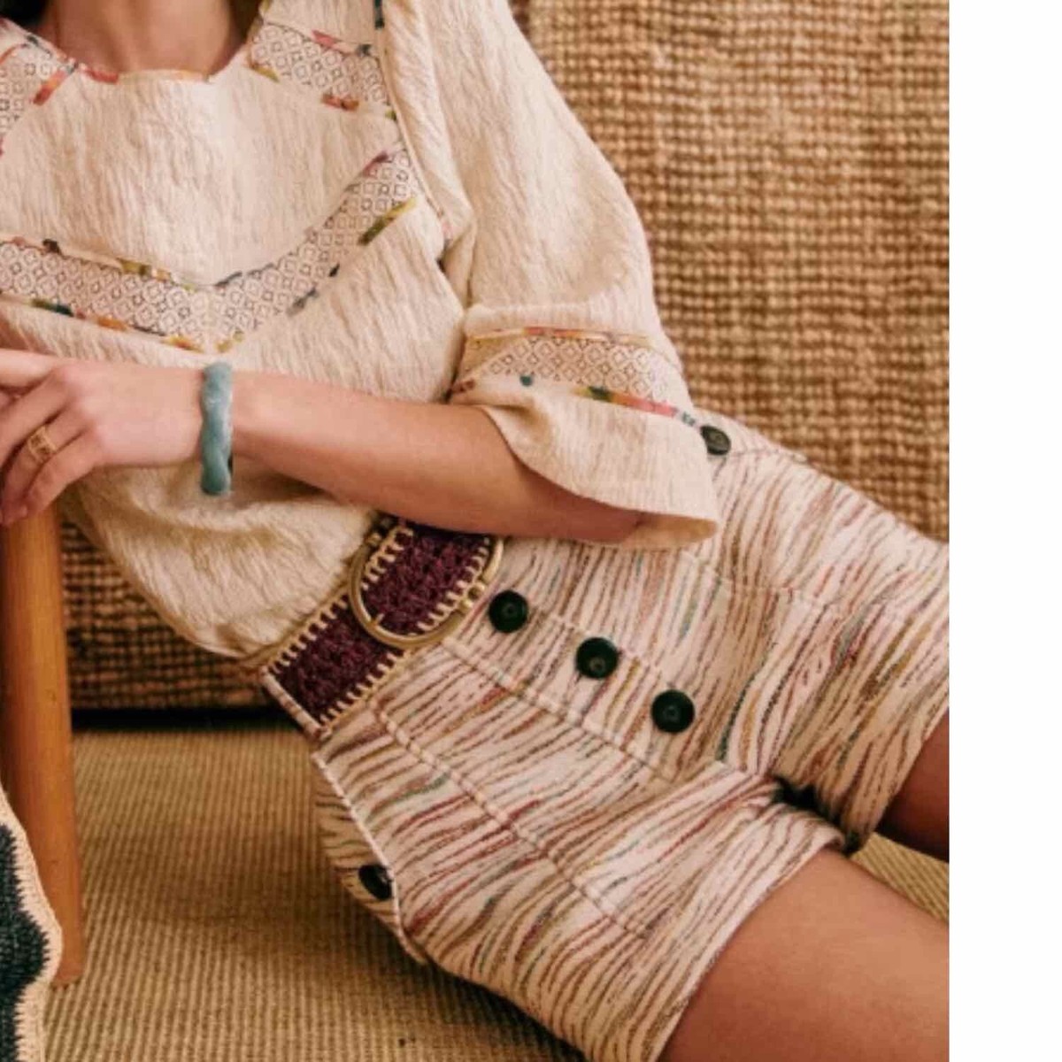 【SEZANE】カート・ショート Island Shorts - Patchwork - Organic Cotton - Sézane