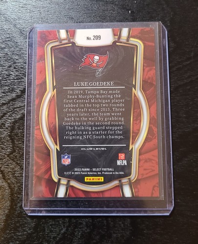 2022 Panini Select Luke Goedeke Club Level Rookie RC #209 Tampa Bay Buccaneers - Picture 2 of 2