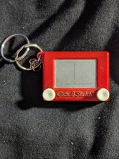 VINTAGE Mini "Etch-A-Sketch" Toy Key Chain by Basic Fun Inc. Circa 1994