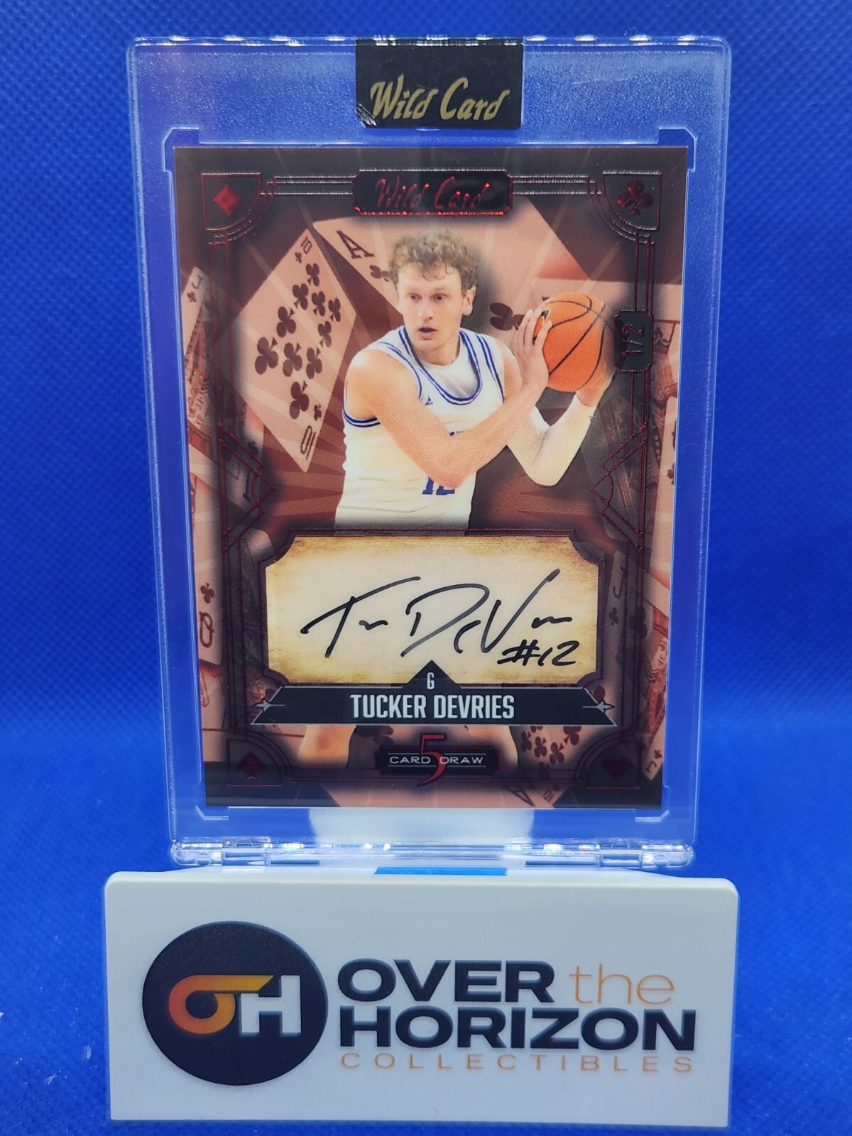 Tucker Devries RC Wild Card Draw Red Auto 1/2 Bookends 1/1