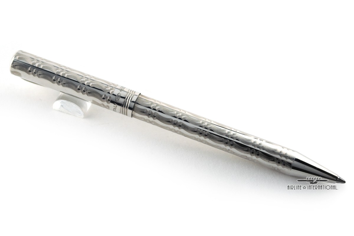 Montegrappa Cylindrical Reminiscence Etched 925 Ballpoint Pen