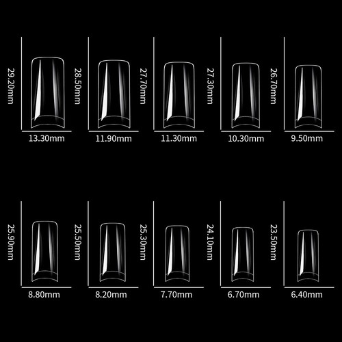 100pcs/set Transparent False Fake Nail Tips DIY UV Gel Nails Art Extension π - Picture 14 of 34