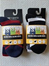 2 Pair YEPRO SKI SOCKS Merino Wool Blend Socks - Junior Medium