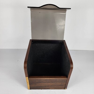 Vintage Wood Grain 5.25 5-1/4 Floppy Storage Disk Holder 6.5 in X 6.5 in X 6 1/4