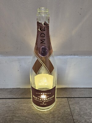 Moet  & Chandon Nectar imperial Rose Lite Up 750mL Champagne Bottle EMPTY