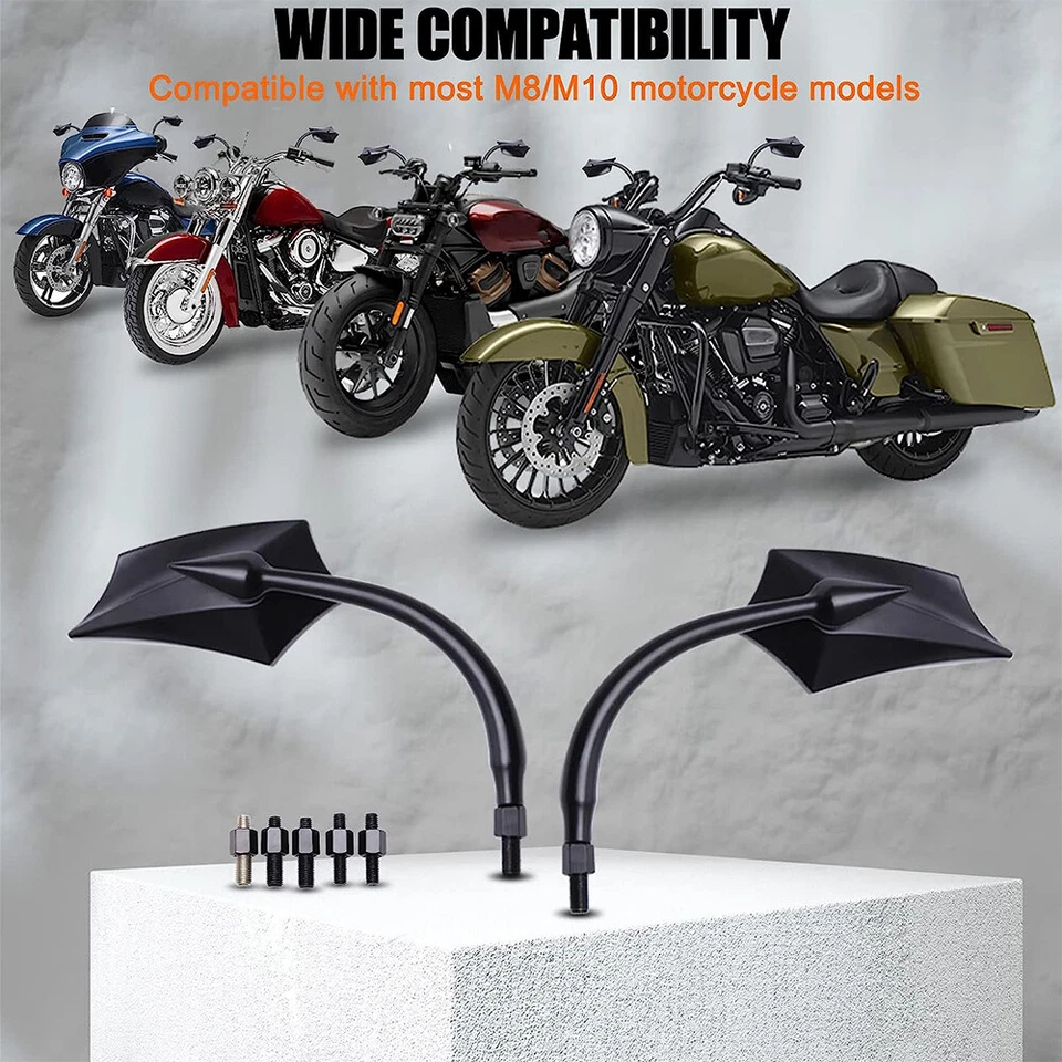 Espejos retrovisores 8 mm 10 mm para motocicleta Yamaha Stryker XVS1300 1600 V-Star 950 Foto 2 de 4