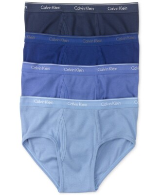 Calvin Klein Men's Underwear Classics 4-Pack Briefs Blue Assorted Size XL