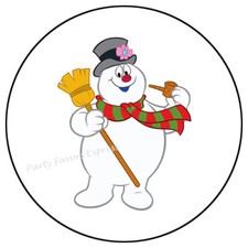 30 SNOWMAN CHRISTMAS ENVELOPE SEALS LABELS PARTY FAVORS STICKERS 1.5"