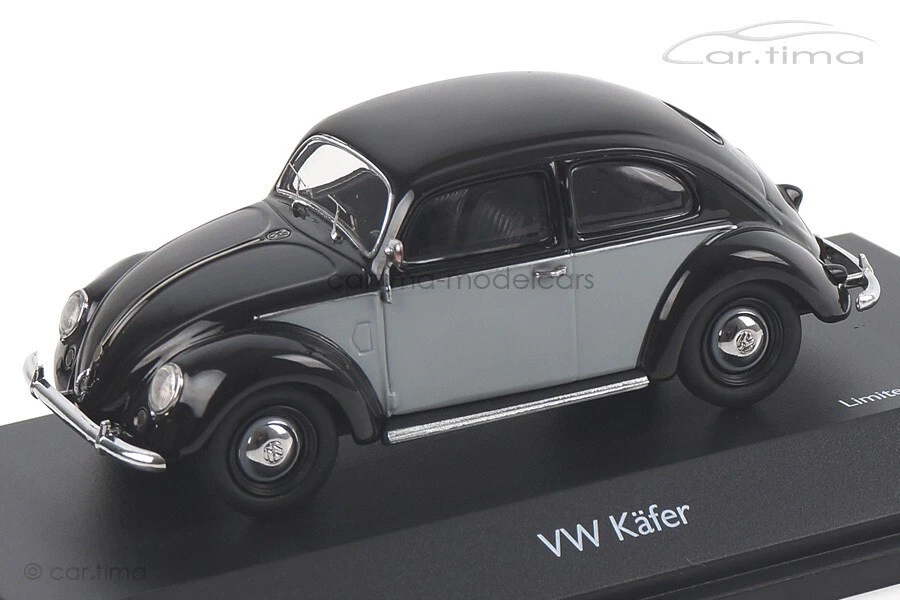 VW Brezelkäfer Nero/Grigio Schuco 1:43 450387700 - Immagine 2 di 4