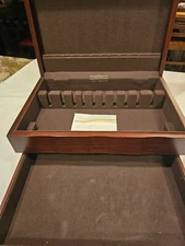 Reed & Barton Handcrafted Bristol Grande Mahogany/Brown 1 Drawer Flatware Chest