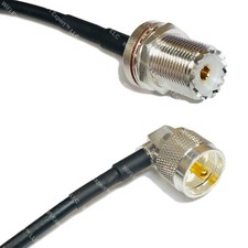 RFC240 UHF Female Bulkhead to UHF Male Angle RF Cable FAST-SHIP LOT