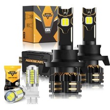 AUXBEAM H13 9008 LED Headlight High Low Bulbs Canbus Super Bright White Decoder