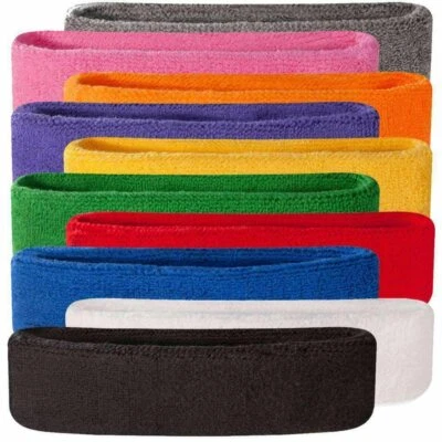 Suddora Sweatband/Headband - Terry Cloth Athletic Basketball Head Sweat Bands