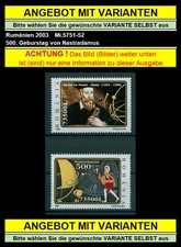 Romania 2003 Nostradamus, Personality, Astronomer, Astrologer Mi.5751-52