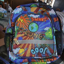 Be Smart Strong Cool Backpack For Kids Multi Colored Planets Design Bookbag