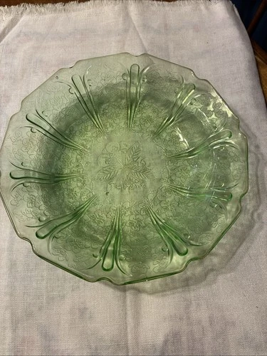 Vintage Jeannette Cherry Company Blossom Green  Round Bowl  Depression Mint
