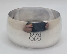 Antique Continental 935 Silver Napkin Ring "EB" initials engraving