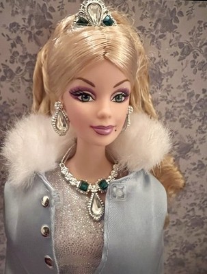 Barbie Long Ringlets/Redress  Jackie Frost  Silver Dress/Blue Coat White Fur Lot
