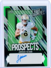 2024 Leaf Heroes & Prospects JORDAN FAISON Green ND RC AUTO Autograph 5/10