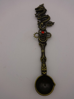 STEAMPUNK DRAGON sealing wax melting spoon / steam punk jeweled gears