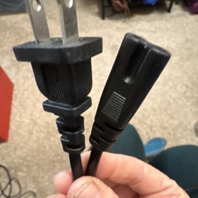 Black 2-Prong to Figure 8 Male Power Cord Cable