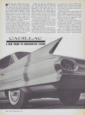 1961 Cadillac Sedan De Ville Vintage Magazine Road Test Article Ad 390 Deville