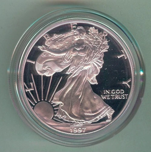 1997-P U.S. SILVER AMERICAN EAGLE - KM#273 - ORIGINAL BOX, CASE & COA - PROOF
