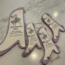 4 Vintage Westminster Paper Bells Lavender