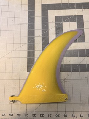 Rainbow Fin Company Saxon Wilson 8.5 RFC Surfboard Fin Yellow Purple